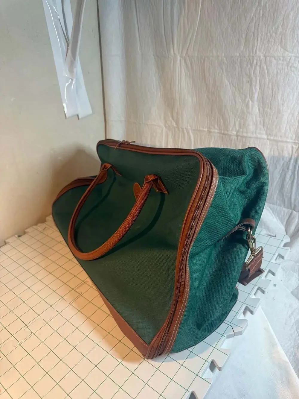 Vintage Ralph Lauren Polo Green Canvas Commuter Overnight Travel Bag - ,